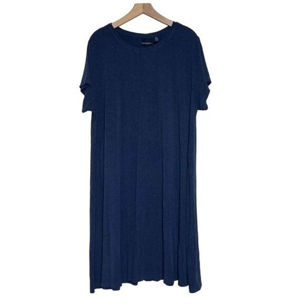 Cynthia Rowley T-Shirt Dress 3X Navy Blue Heathered Short Sleeve Relaxed Fit
